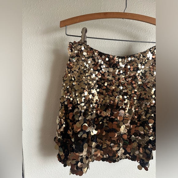 FREE PEOPLE GOLD SEQUIN SKIRT - Picture 13 of 13